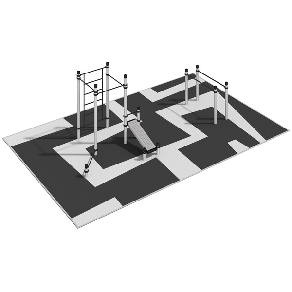 Воркаут площадка №1 -57 м2 (9,5 х 6 м)